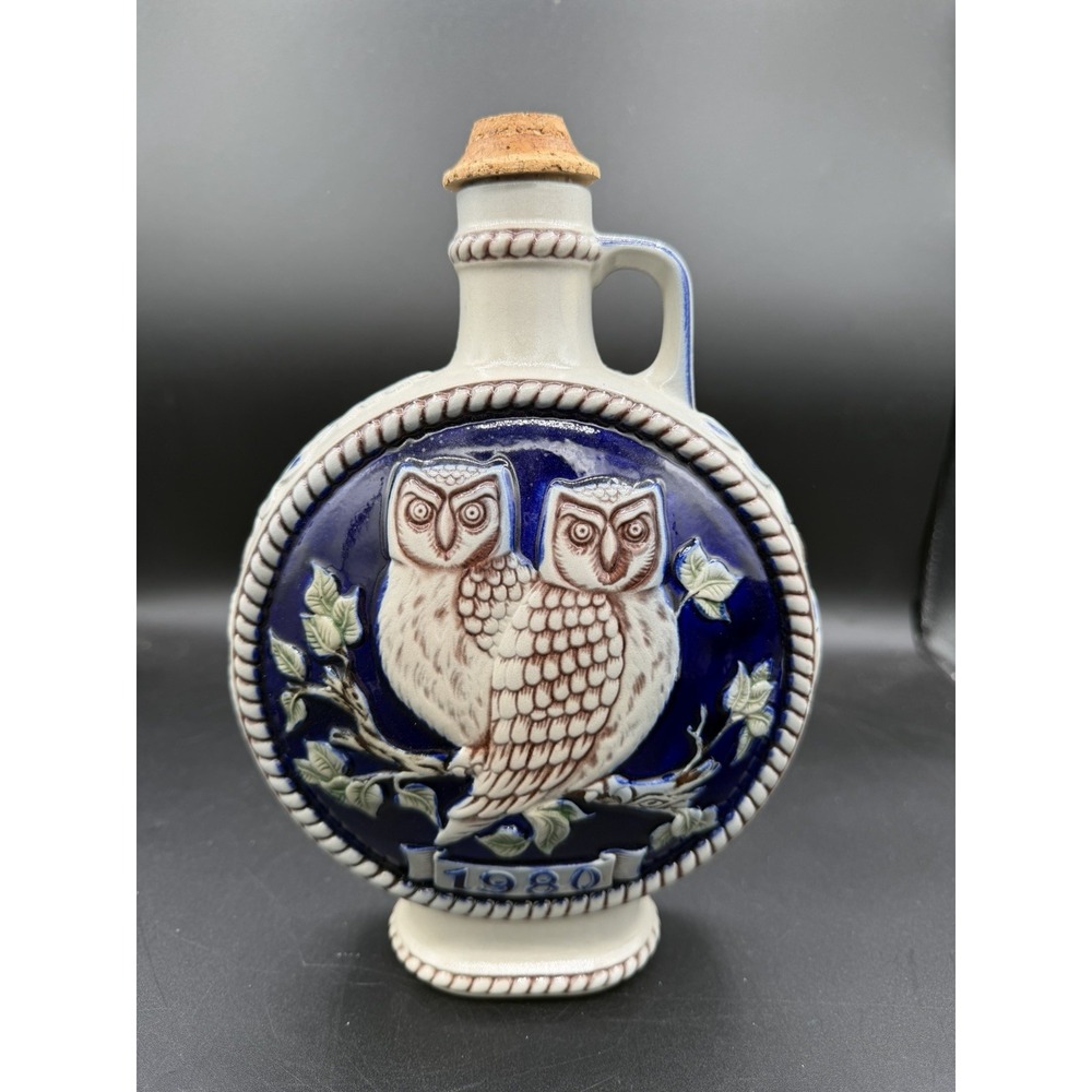 Vintage 1980 Goebel Salt Glazed Stoneware Owl Decanter / Flask – Bavarian Series